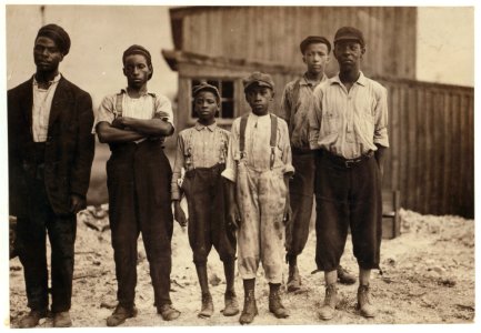 In the Alexandria glass factories, negroes work side by side with the white workers. Also in Richmond. These are some of those working in the Alexandria (Va.) Glass Factory. LOC cph.3b38482