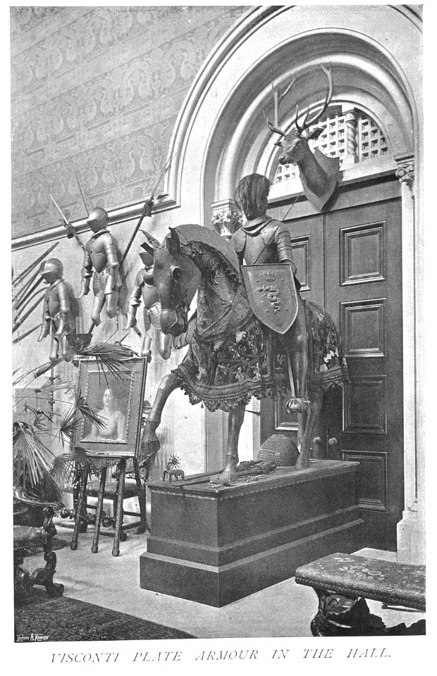 In English Homes Vol 1 Eastnor Castle Herefordshire Visconti plate armour in the hall 31295001575223 0338