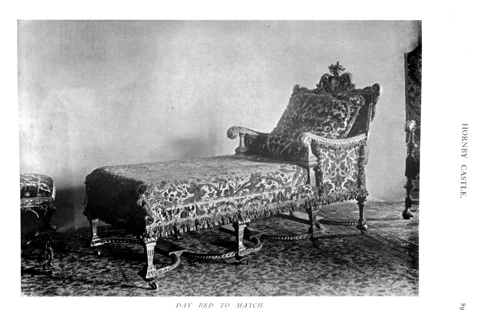 In English Homes Vol 2 Hornby Castle Yorkshire day bed to match 31295007279283 0124
