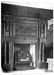 In English Homes Vol 2 Methley Hall Yorkshire a 1593 mantel piece, old hand-made flock wallpaper 31295007279283 0211