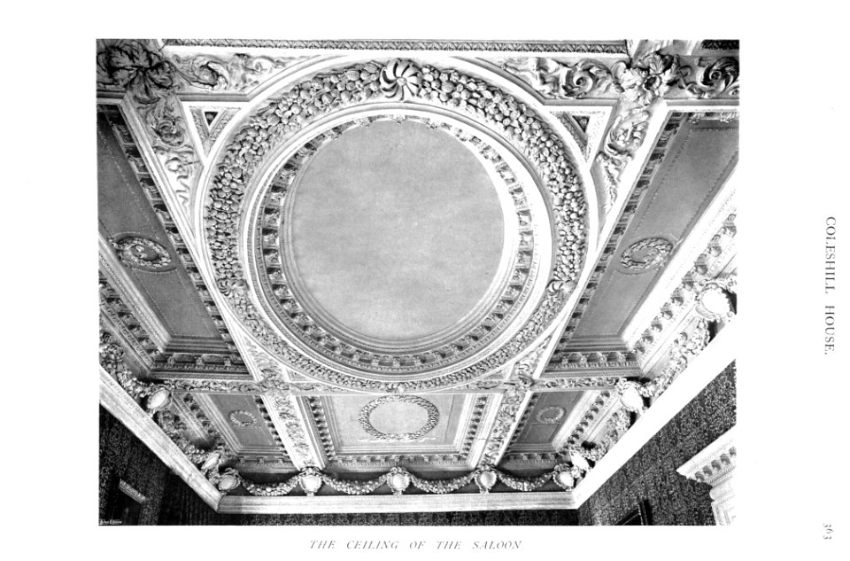 In English Homes Vol 1 Coleshill House Berkshire the ceiling of the saloon 31295001575223 0376