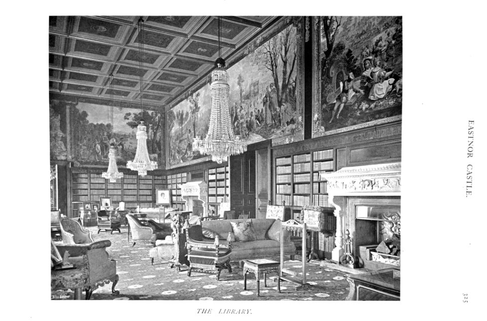 In English Homes Vol 1 Eastnor Castle Herefordshire the library 31295001575223 0340