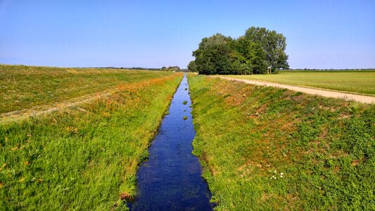 Creek water blue sky