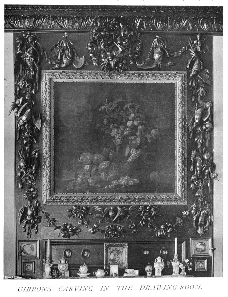 In English Homes Vol 1 Holme Lacy Hereford Gibbons carving in the drawing room 31295001575223 0393
