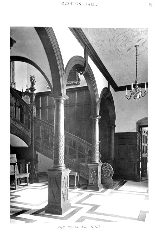 In English Homes Vol 3 Rushton Hall Northamptonshire the staircase hall 31295005735708 0119
