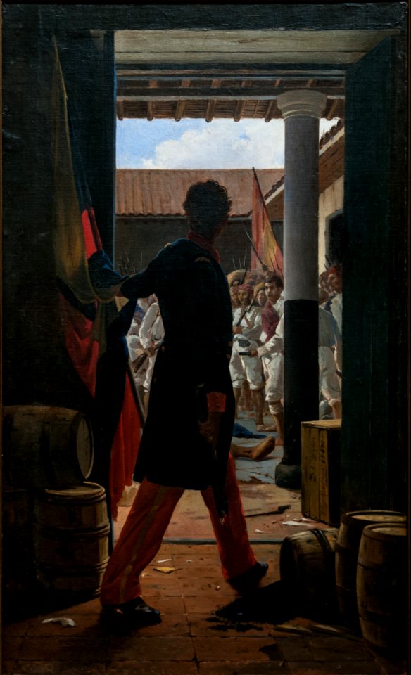 Incendio Puesto en el Parque de San Mateo por Ricaurte 1883 by Antonio Herrera Toro