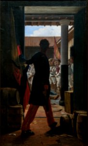 Incendio Puesto en el Parque de San Mateo por Ricaurte 1883 by Antonio Herrera Toro