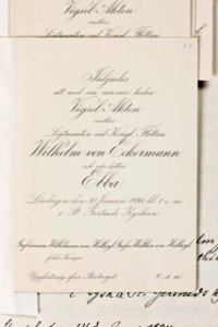 Inbjudan till Ebba och Wilhelm von Eckermanns bröllop - Hallwylska museet - 87349 photo