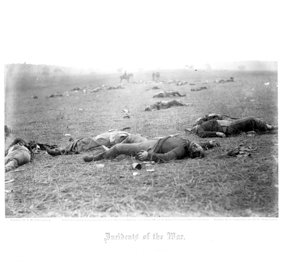 Incidents of the war. A harvest of death. Gettysburg, PA 00168u original