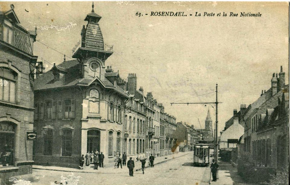 INCONNU - ROSENDAEL - La Poste et la Rue Nationale