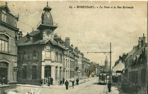INCONNU - ROSENDAEL - La Poste et la Rue Nationale