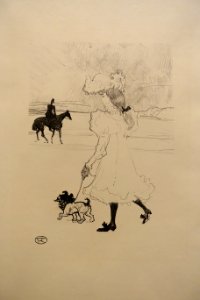In the Bois de Boulogne, by Henri de Toulouse-Lautrec, 1897, crayon lithograph on wove paper, only state, Wittrock 185 - Montreal Museum of Fine Arts - Montreal, Canada - DSC08808 photo