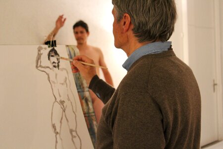Art living model painting