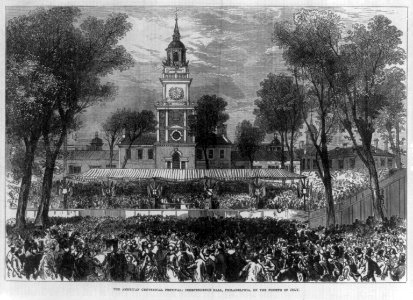 Independence Hall, Philadelphia, during the American Centennial Festival, on the Fourth of July 1876 LCCN2006677413
