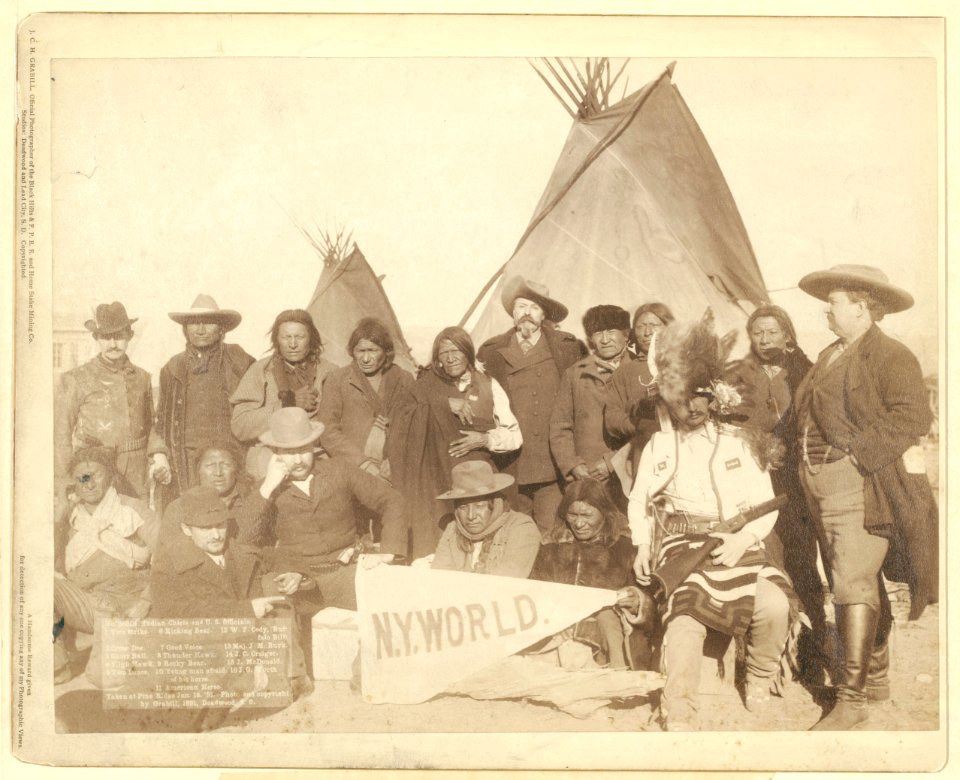 Indian chiefs and U.S. officials. 1. Two Strike. 2. Crow Dog. 3. Short Bull. 4. High Hawk. 5. Two Lance. 6. Kicking Bear. 7. Good Voice. 8. Thunder Hawk. 9. Rocky Bear. 10. Young Man Afraid LCCN99613900