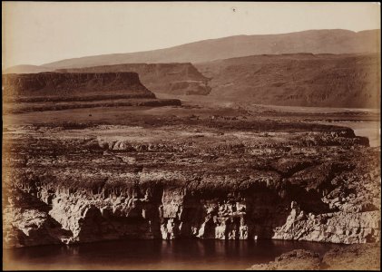Indian Village at the Head of the Dalles Columbia River Oregon by Carleton E Watkins photo