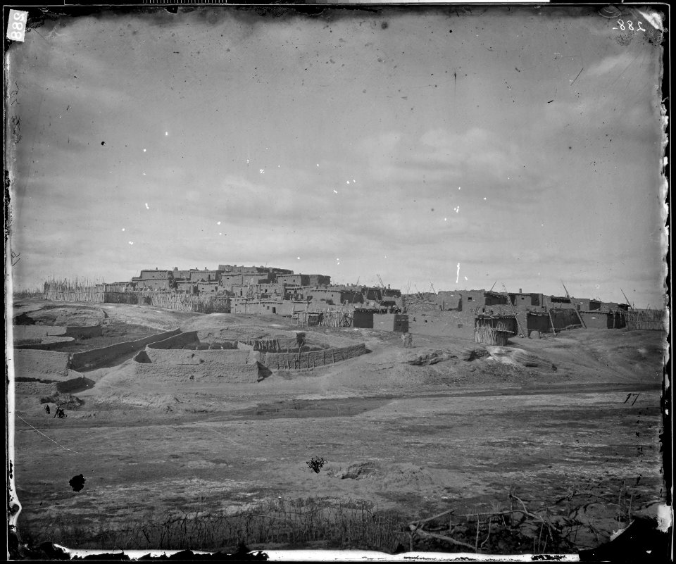 INDIAN PUEBLO, ZUNI, NEW MEXICO, VIEW FROM THE SOUTH - NARA - 524239