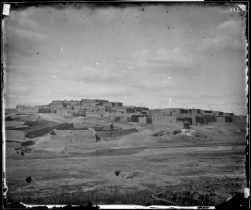 INDIAN PUEBLO, ZUNI, NEW MEXICO, VIEW FROM THE SOUTH - NARA - 524239