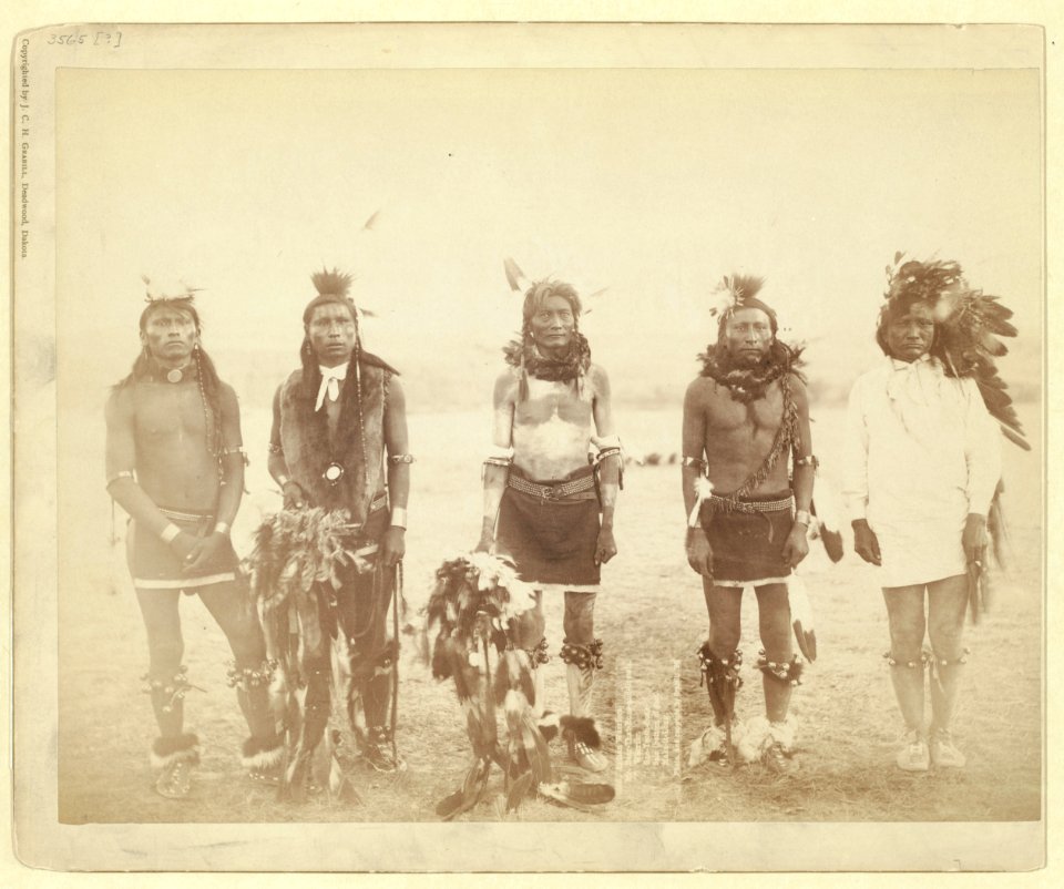 Indian Warriors. Mr. Bear-that-Runs-and-Growls, Mr. Warrior, Mr. One-Tooth-Gone, Mr. Sole (bottom of foot), Mr. Make-it-Long LCCN99613805