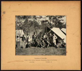 Incidents of the war, group at Secret Service Department Headquarters, Army of the Potomac, Antietam, October 1862 LCCN2010651647