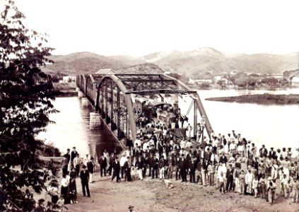 Inauguration of railroad bridge brazil 1888