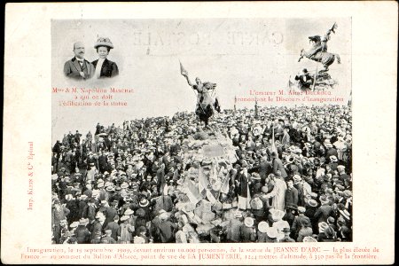 Inauguration, le 19 septembre 1909, devant environ 10.000 personnes, de la statue de Jeanne d'Arc … CP 4052 PR