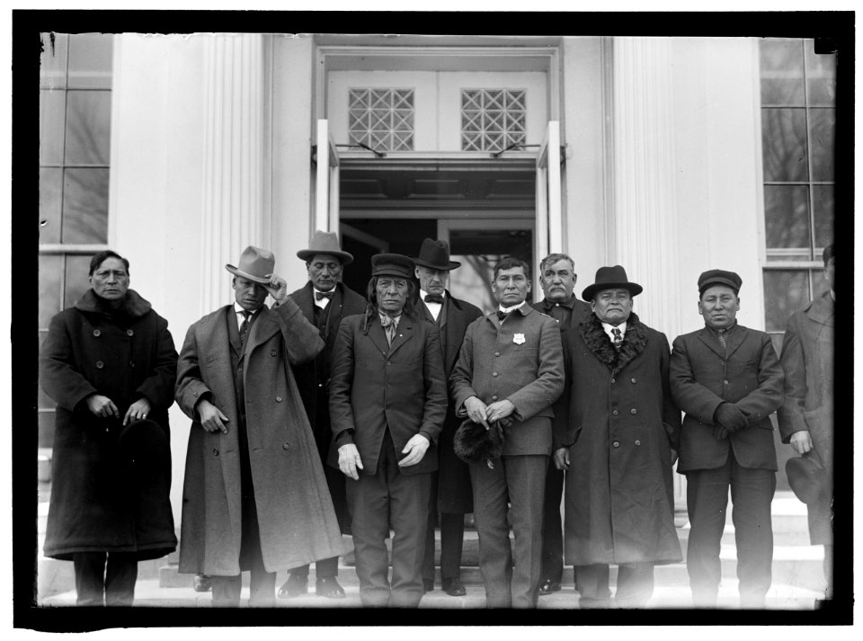 INDIANS, AMERICAN. HIGH PIPE; CHARLES TACKETT; HOLLOW HORN BEAR, JR.; WILLIAM THUNDERHAWK; SENATOR STERLING OF SOUTH DAKOTA; EUGENE LITTLE; RUBEN QUICK BEAR; HENRY HORSE LOOKING; SILAS LCCN2016865267