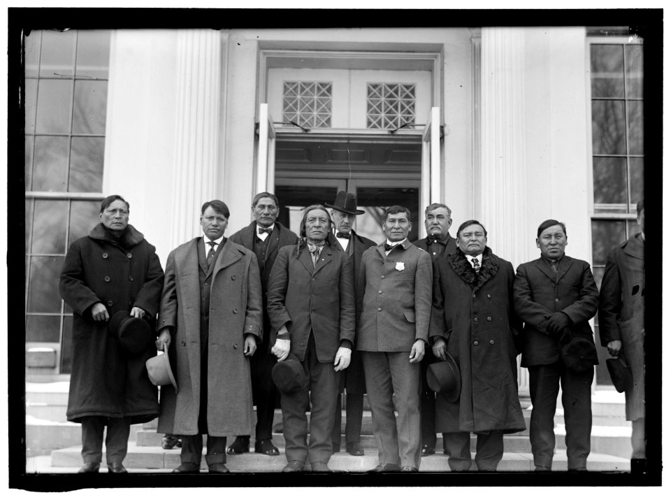 INDIANS, AMERICAN. HIGH PIPE; CHARLES TACKETT; HOLLOW HORN BEAR, JR.; WILLIAM THUNDERHAWK; SENATOR STERLING OF SOUTH DAKOTA; EUGENE LITTLE; RUBEN QUICK BEAR; HENRY HORSE LOOKING; SILAS LCCN2016865266
