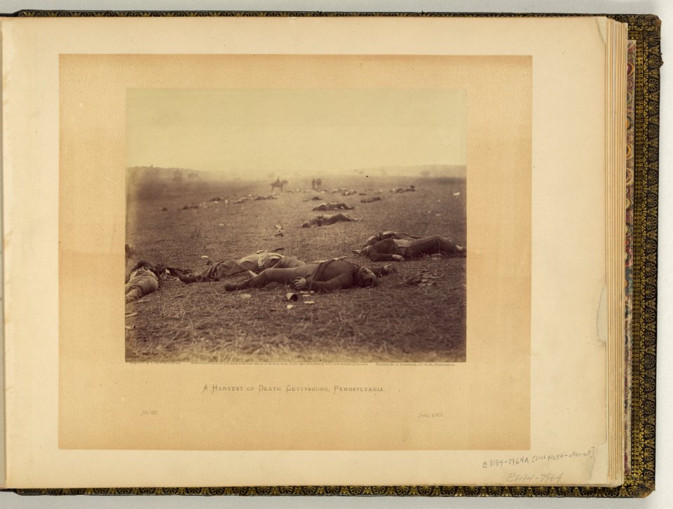 Incidents of the war. A harvest of death. Gettysburg, PA 12557u original