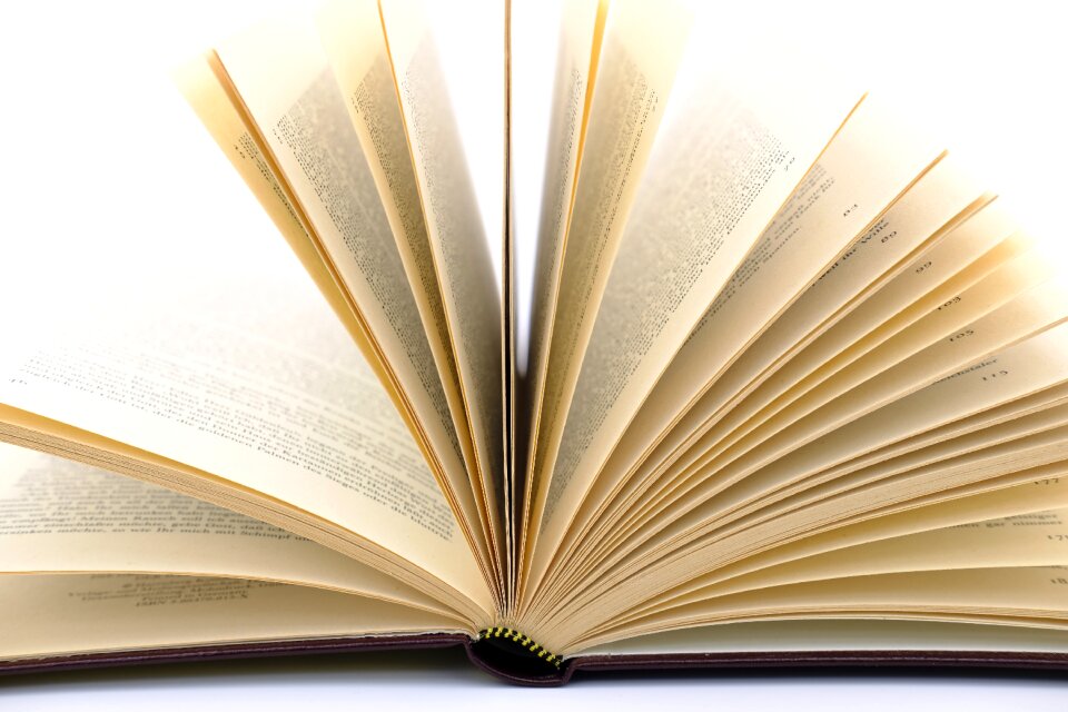 Book pages paper pitched
