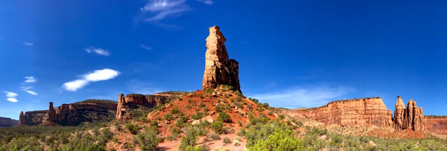 Independence Monument in a desert canyon