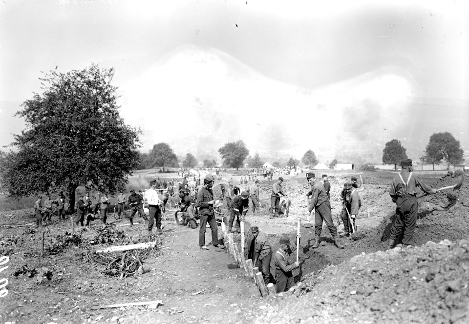 Infanterie beim Bau von Schützengräben - CH-BAR - 3239050
