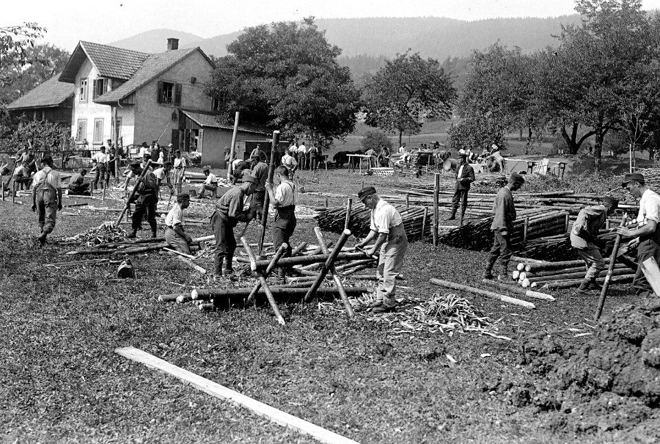 Infanterie beim Bau von Schützengräben - CH-BAR - 3237040