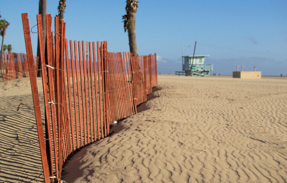 Sand fence lifeguard on duty