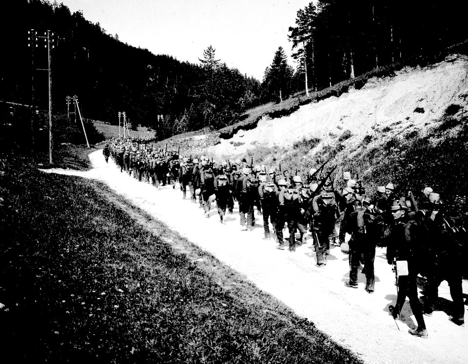 Infanterie auf dem Marsch im Gebirge - CH-BAR - 3236453