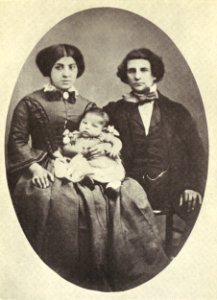 Infant David Belasco with parents