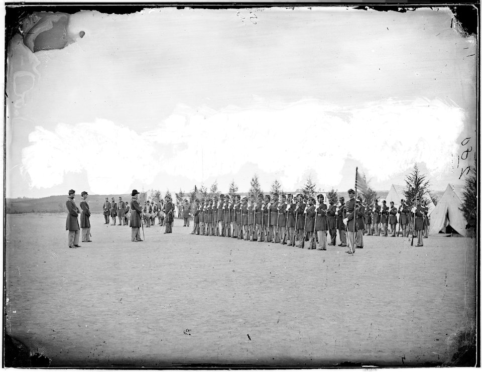 Infantry company at Parade Rest - NARA - 524699