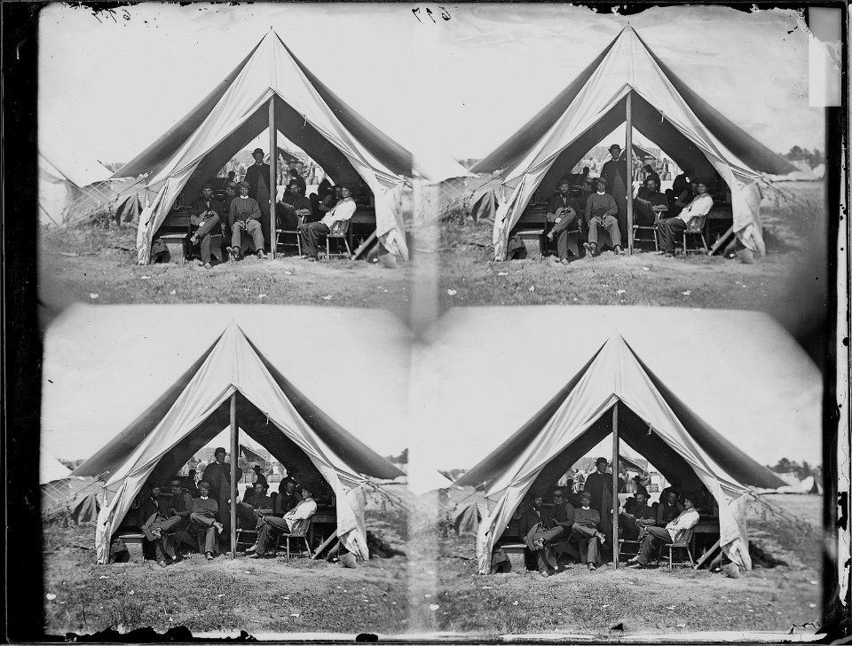 Infantry group in tent - NARA - 529297