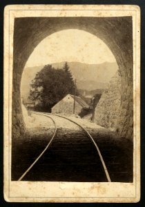 Izhod iz železniškega tunela pod Žalami v Kamniku 1890