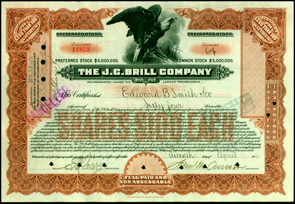 J. C. Brill Company 1921