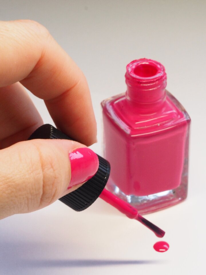 Nail polish pink bright pink