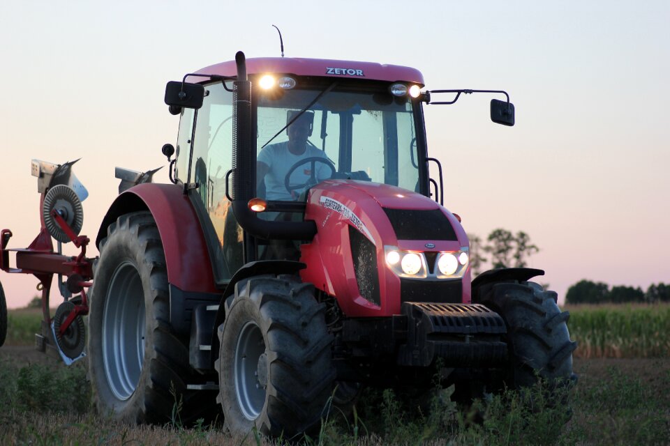 Ploughing agriculture field
