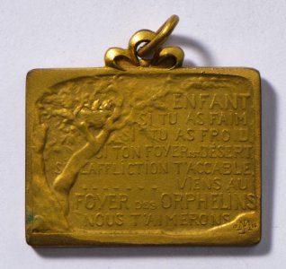J'Accueille l'Infortune 1914, medal by Jacques Marin (1877-1950), Belgium, 1916, Coins and Medals Department of the Royal Library of Belgium, 2Lef 58 - 22 (verso)