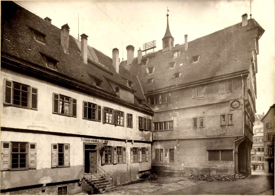J W Hornung - Tübinger Rathaus von hinten 1907