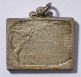 J'Accueille l'Infortune 1914, medal by Jacques Marin (1877-1950), Belgium, 1916, Coins and Medals Department of the Royal Library of Belgium, 2Lef 58 - 23 (verso)