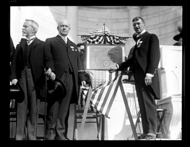 J.J. Jusserand, Edwin Denby and memorial plaque, Arlington National Cemetery, Arlington, Virginia LCCN2016891300