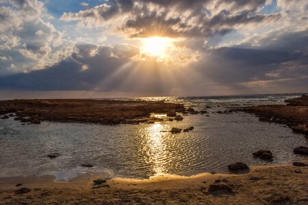 Clouds lagoon beach photo