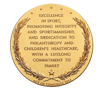 Jack Nicklaus Congressional Gold Medal (reverse)