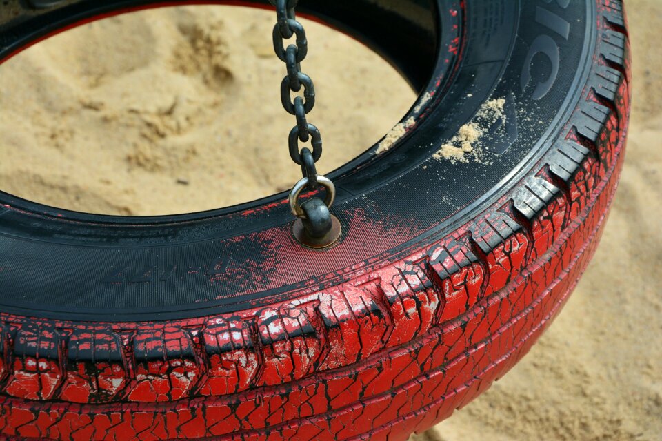 Tire swing game device rocking mature