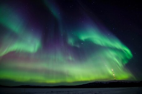 Aurora borealis green arctic circle photo